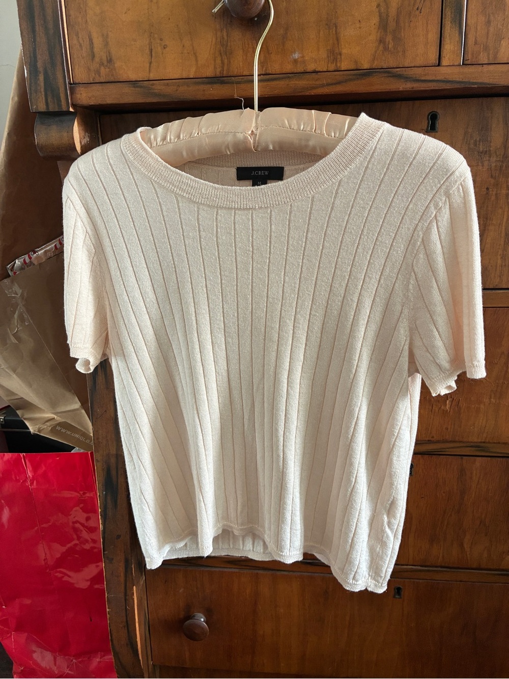 J. Crew Lightweight Ribbed Knit Top in Light Cream M but fits like Small